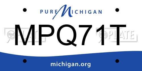 MPQ71T Michigan License Plate