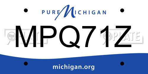 MPQ71Z Michigan License Plate