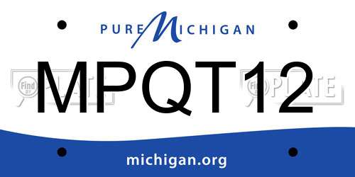 MPQT12 Michigan License Plate
