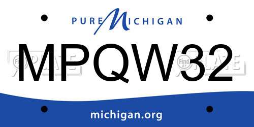 MPQW32 Michigan License Plate