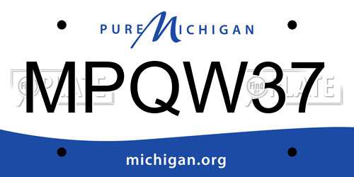 MPQW37 Michigan License Plate