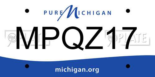 MPQZ17 Michigan License Plate