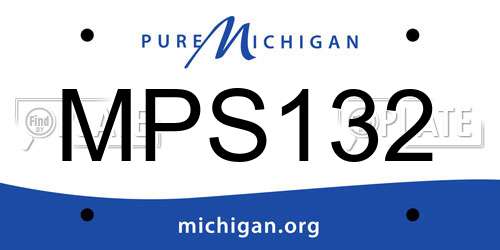 MPS132 Michigan License Plate