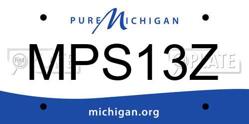 MPS13Z Michigan License Plate