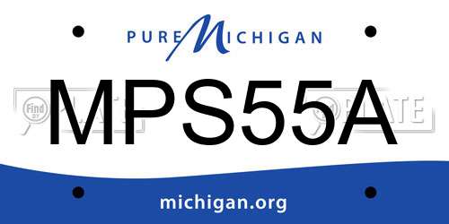 MPS55A Michigan License Plate