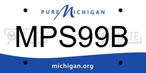 MPS99B Michigan License Plate