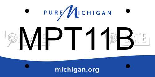 MPT11B Michigan License Plate