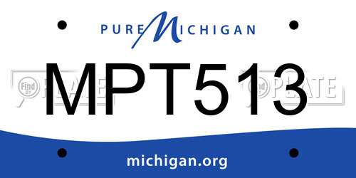 MPT513 Michigan License Plate