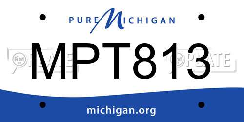 MPT813 Michigan License Plate