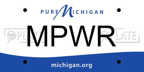 MPWR Michigan License Plate