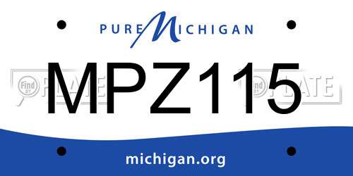 MPZ115 Michigan License Plate