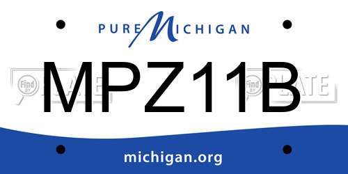 MPZ11B Michigan License Plate