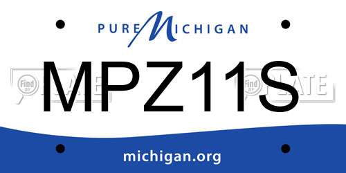 MPZ11S Michigan License Plate