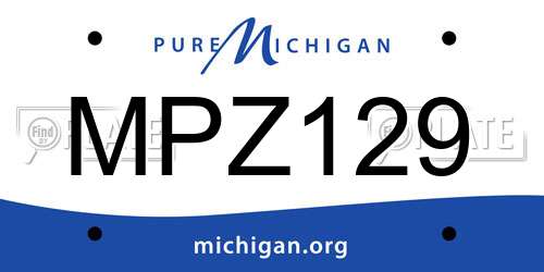 MPZ129 Michigan License Plate