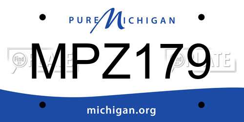 MPZ179 Michigan License Plate