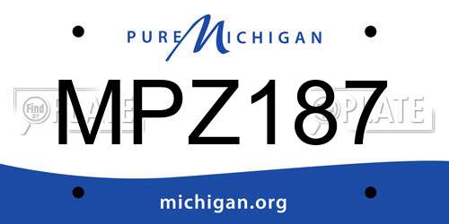 MPZ187 Michigan License Plate