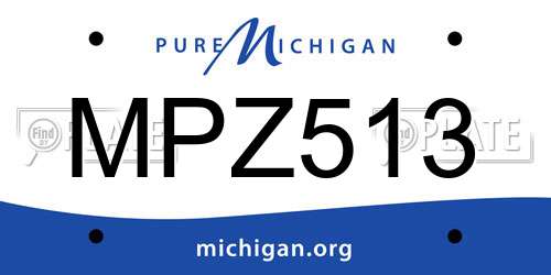 MPZ513 Michigan License Plate