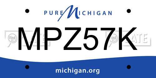 MPZ57K Michigan License Plate