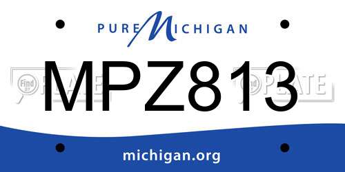 MPZ813 Michigan License Plate