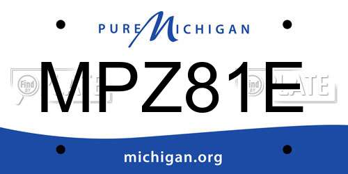 MPZ81E Michigan License Plate