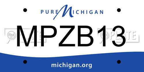 MPZB13 Michigan License Plate
