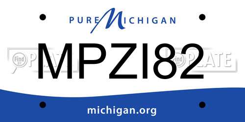MPZI82 Michigan License Plate