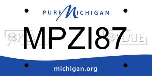 MPZI87 Michigan License Plate