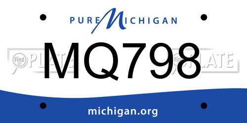 MQ798 Michigan License Plate