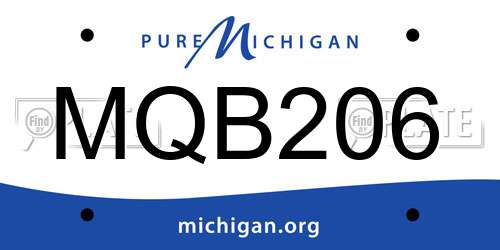 MQB206 Michigan License Plate