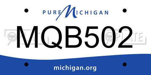 MQB502 Michigan License Plate