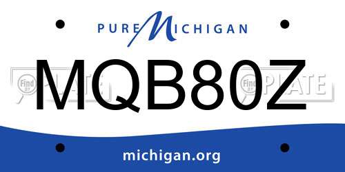 MQB80Z Michigan License Plate