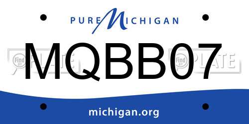 MQBB07 Michigan License Plate
