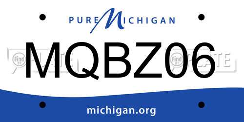 MQBZ06 Michigan License Plate