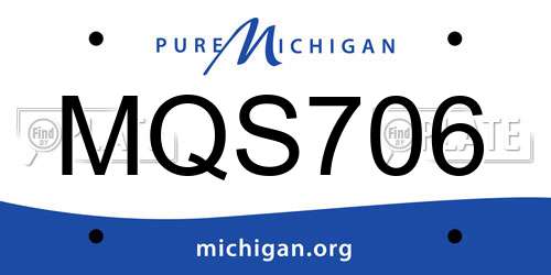 MQS706 Michigan License Plate