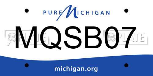 MQSB07 Michigan License Plate