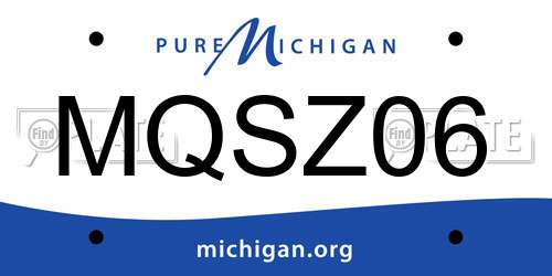 MQSZ06 Michigan License Plate