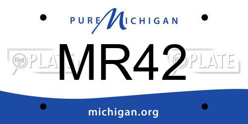 MR42 Michigan License Plate