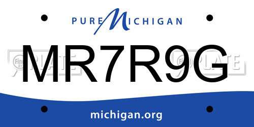 MR7R9G Michigan License Plate