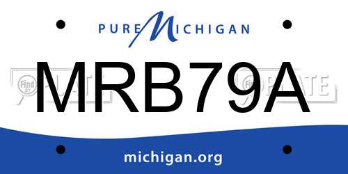 MRB79A Michigan License Plate