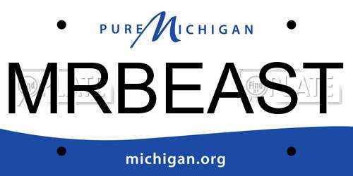 MRBEAST Michigan License Plate