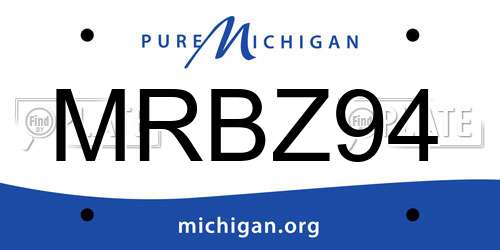 MRBZ94 Michigan License Plate