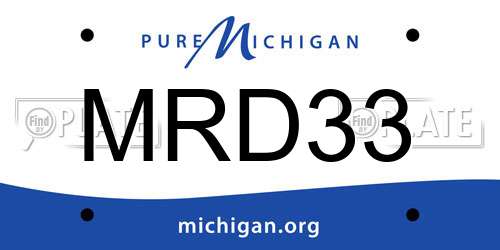 MRD33 Michigan License Plate