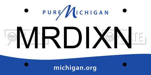MRDIXN Michigan License Plate