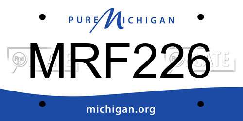 MRF226 Michigan License Plate
