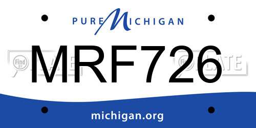 MRF726 Michigan License Plate