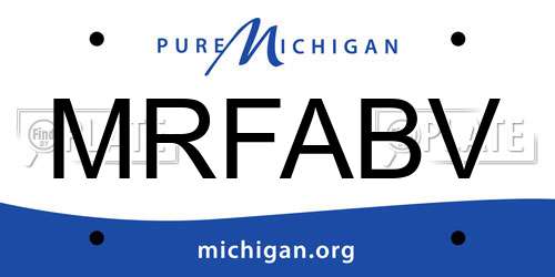 MRFABV Michigan License Plate