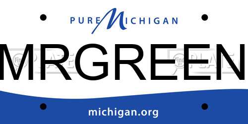 MRGREEN Michigan License Plate