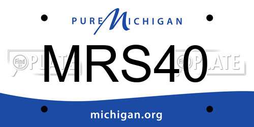 MRS40 Michigan License Plate
