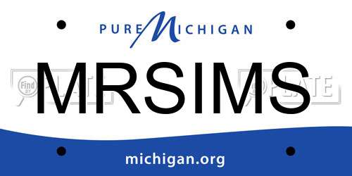 MRSIMS Michigan License Plate