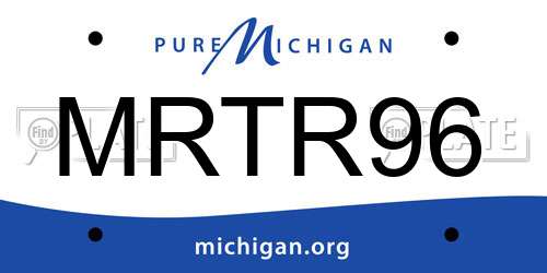 MRTR96 Michigan License Plate